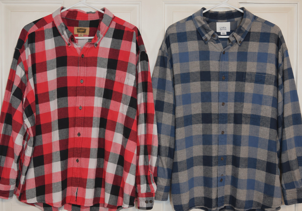 ~Lot of 2 Men's Plaid Flannel button down Shirts Croft&Barrow 3XB/ Foundry 3XL ~